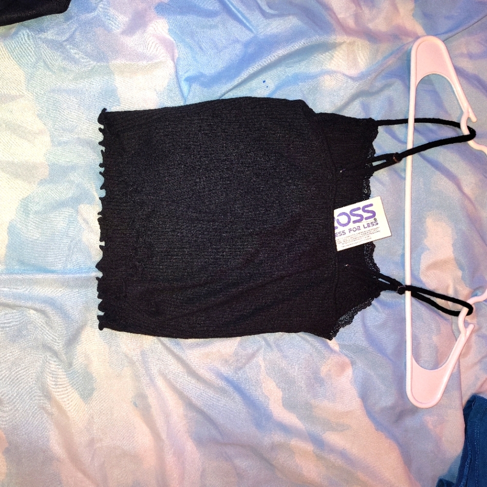 Cute small black crop tank top